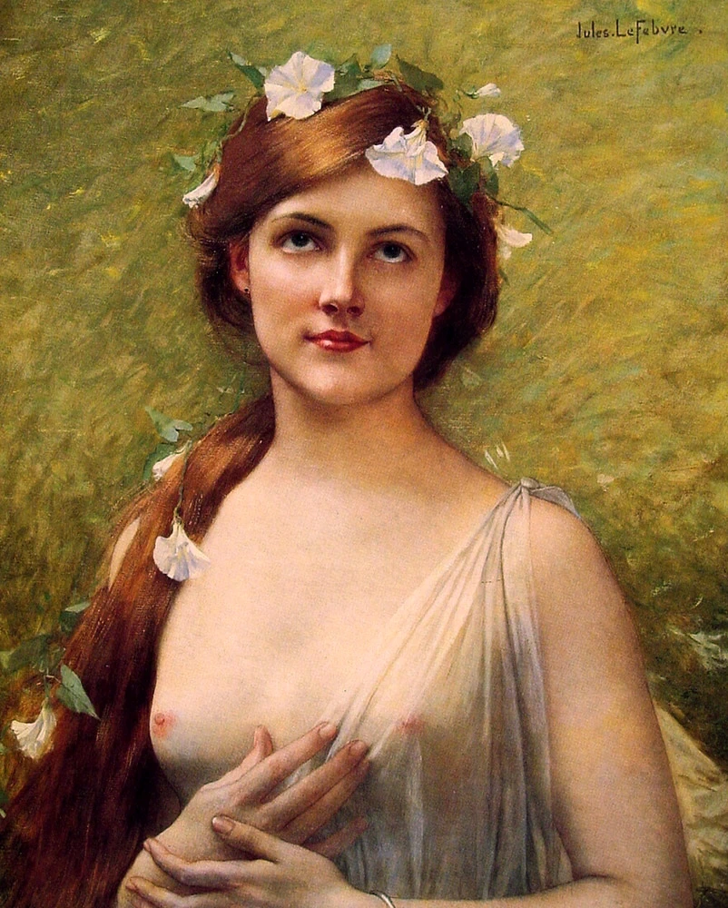 Giovane donna con glorie del mattino tra i capelli